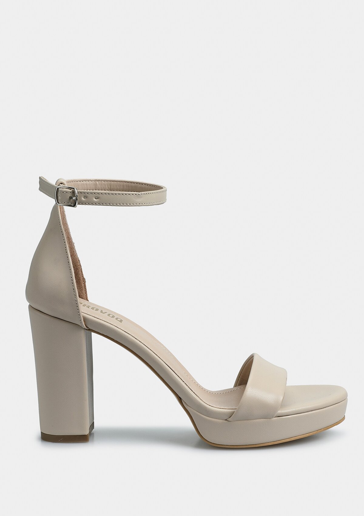 Bej Kadın Topuklu Sandalet