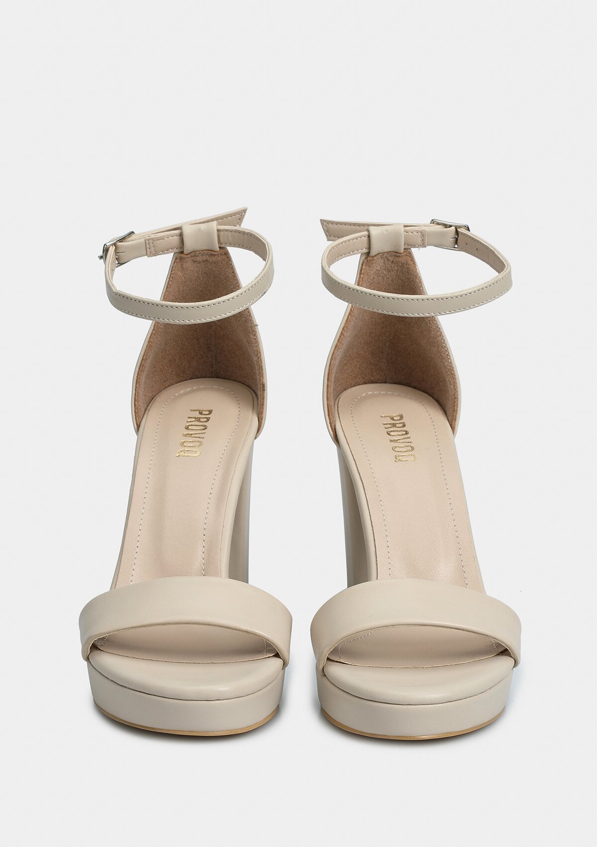 Bej Kadın Topuklu Sandalet