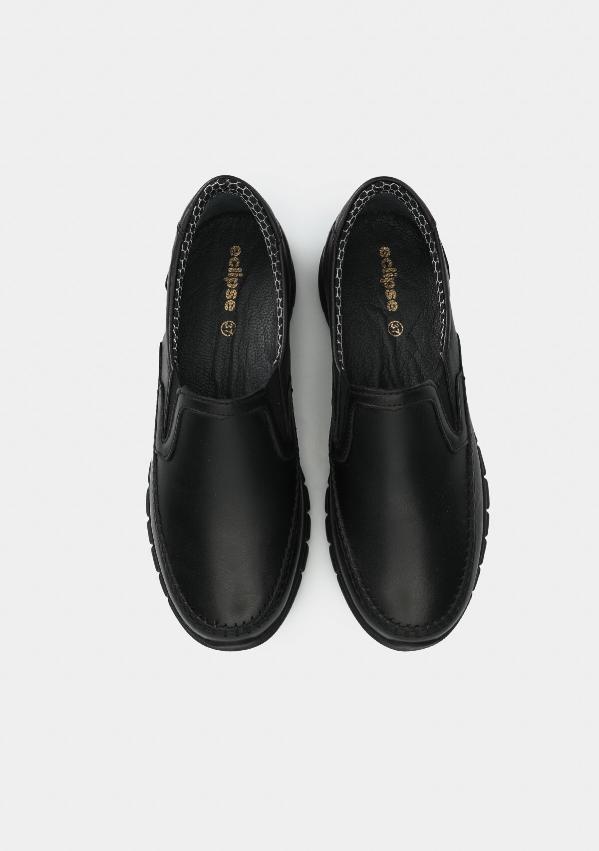 Siyah Deri Kadın Ayakkabı