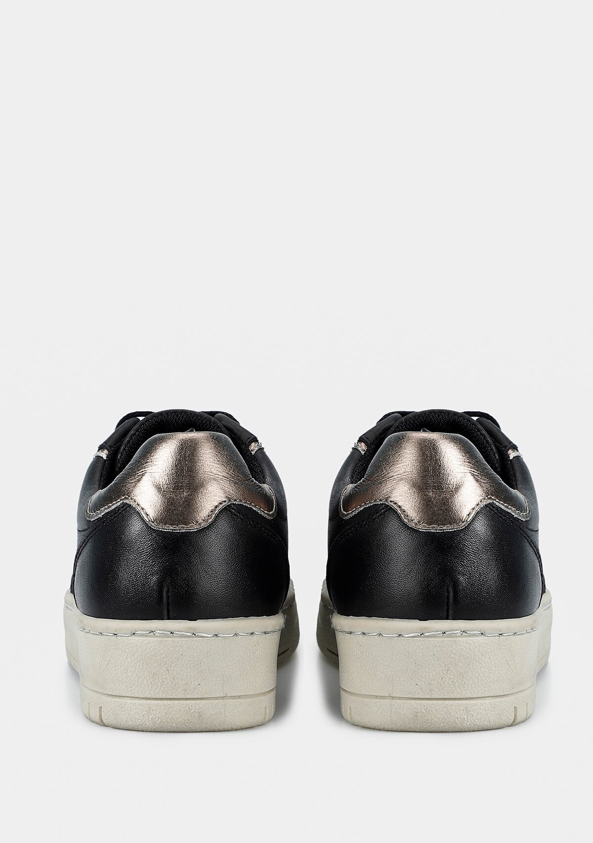 Siyah Deri Kadın Sneaker