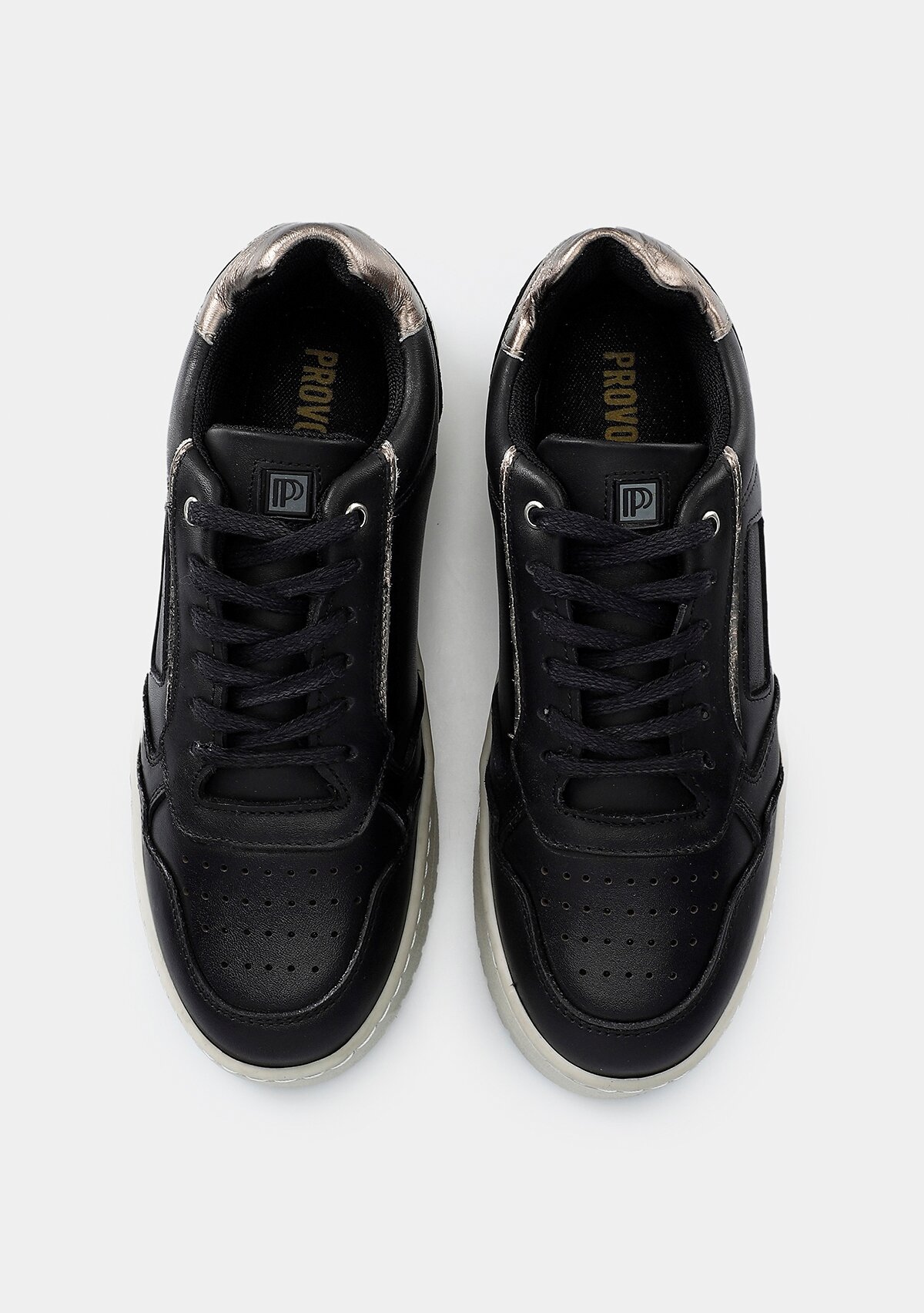 Siyah Deri Kadın Sneaker