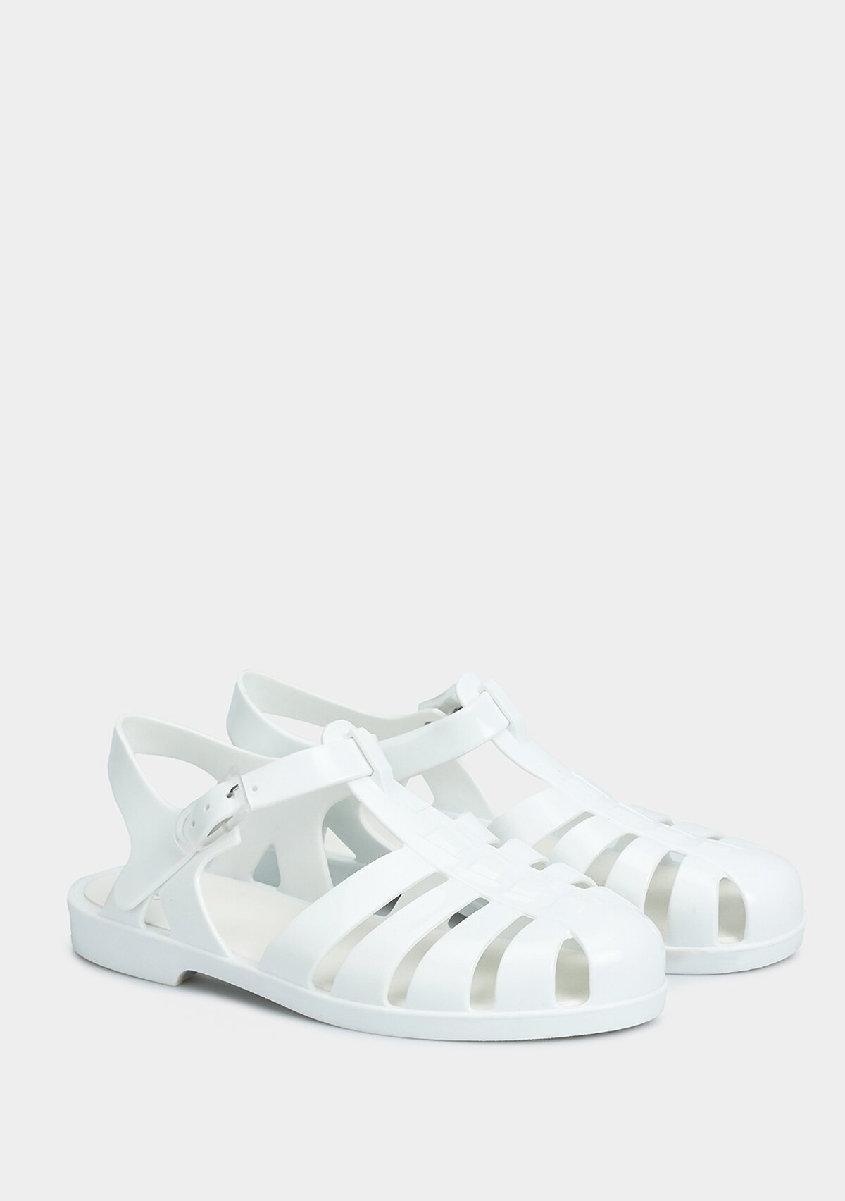 Beyaz Kadın Düz Sandalet