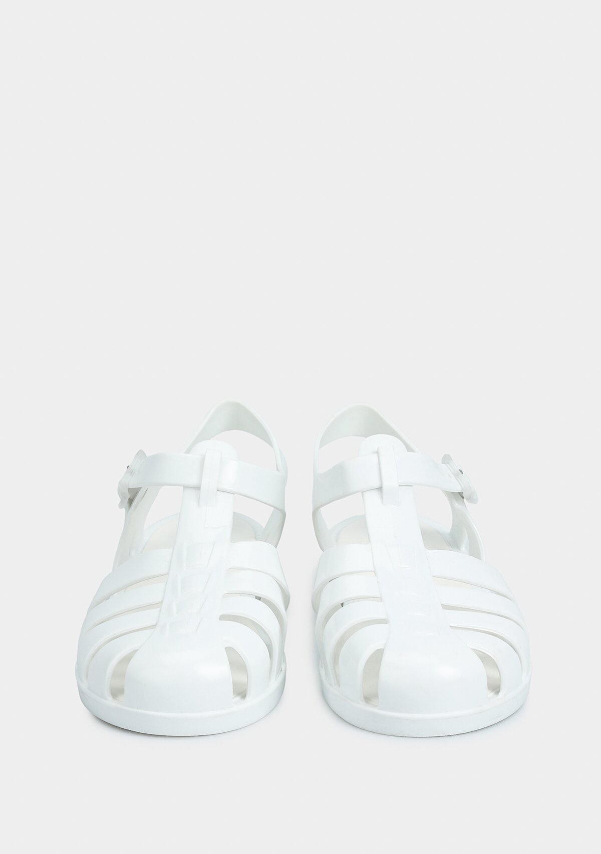 Beyaz Kadın Düz Sandalet