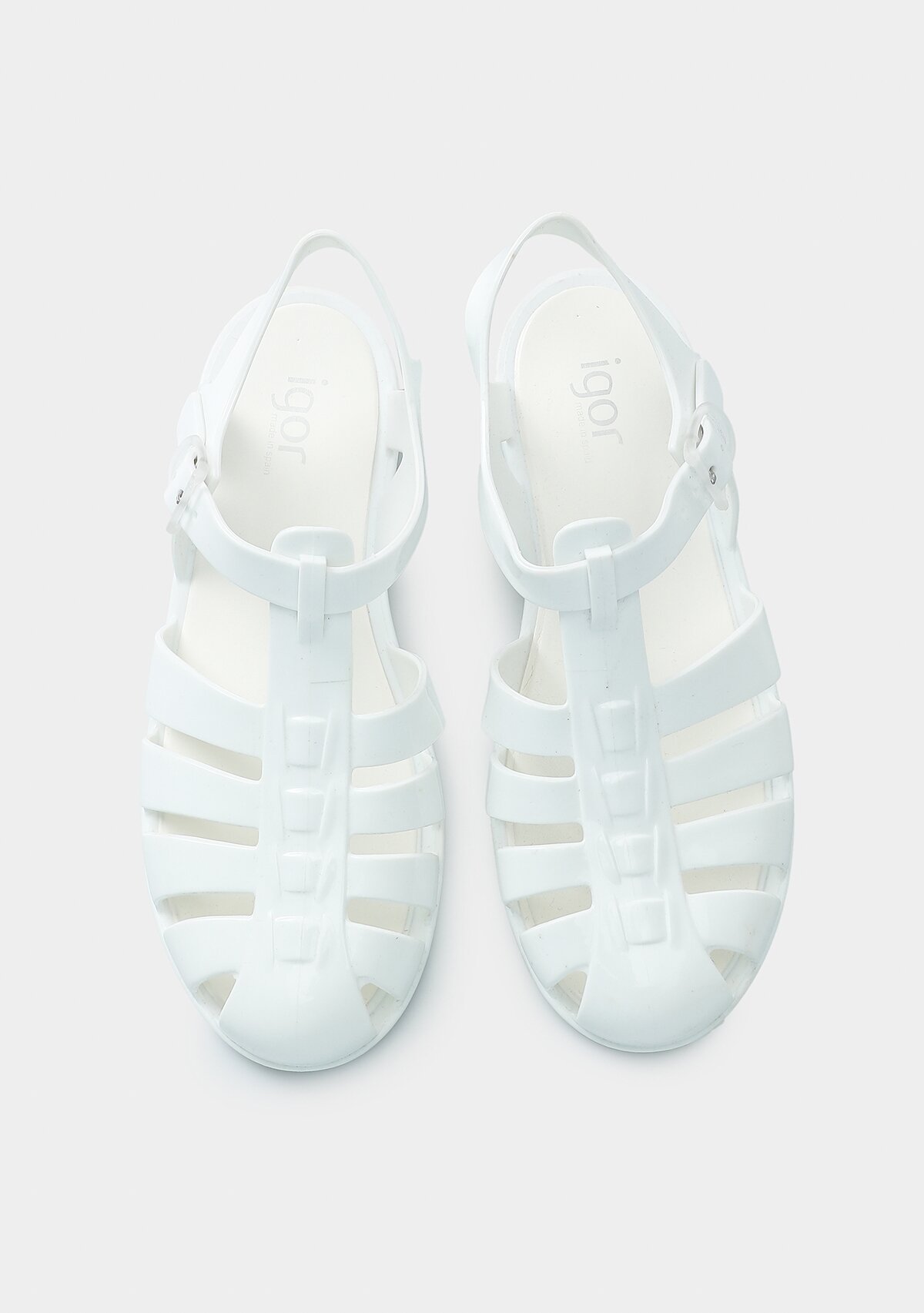 Beyaz Kadın Düz Sandalet