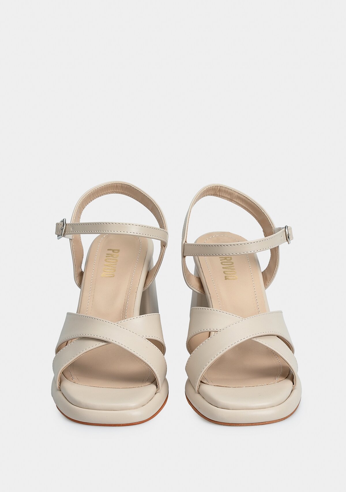 Bej Kadın Topuklu Sandalet