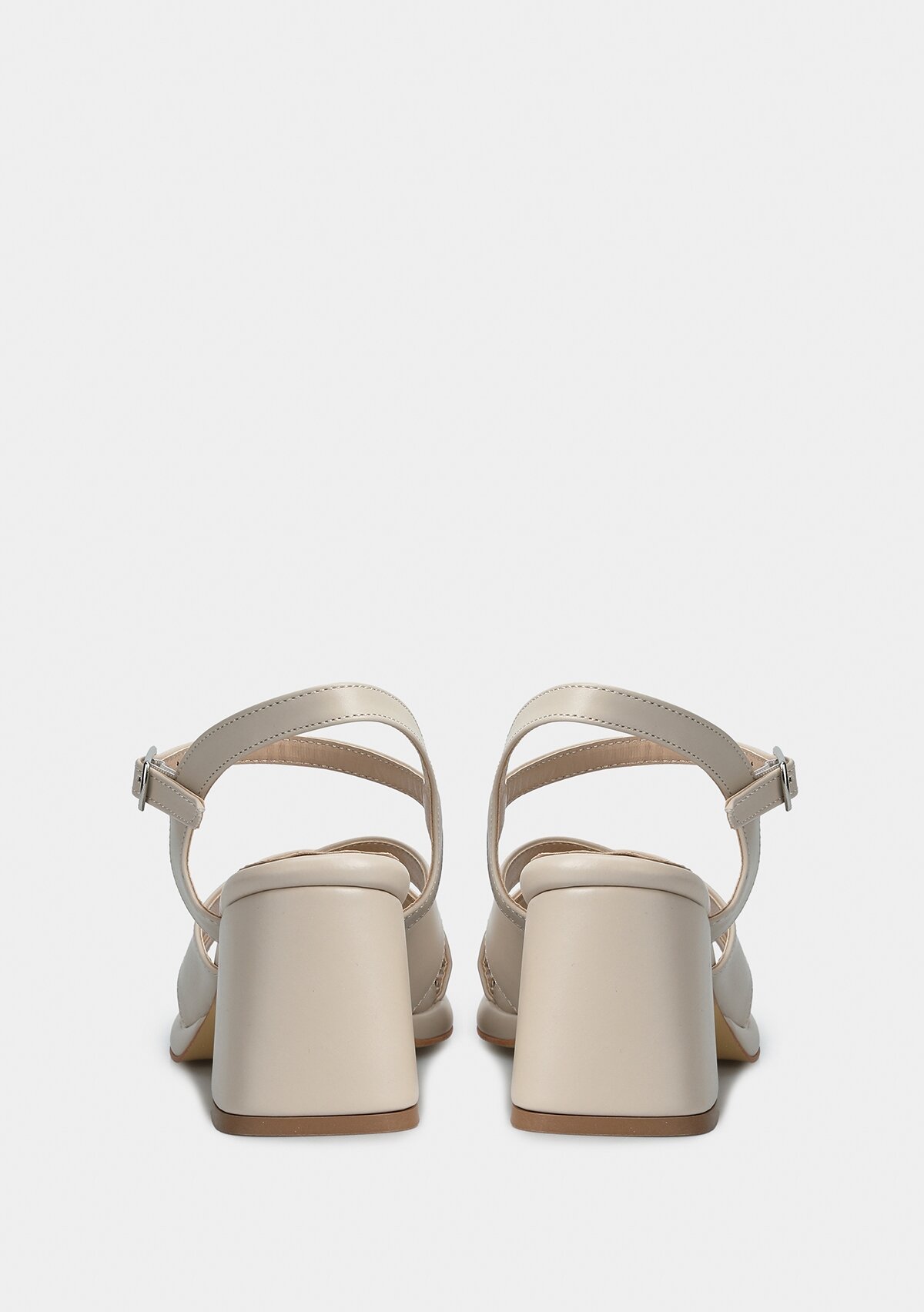 Bej Kadın Topuklu Sandalet