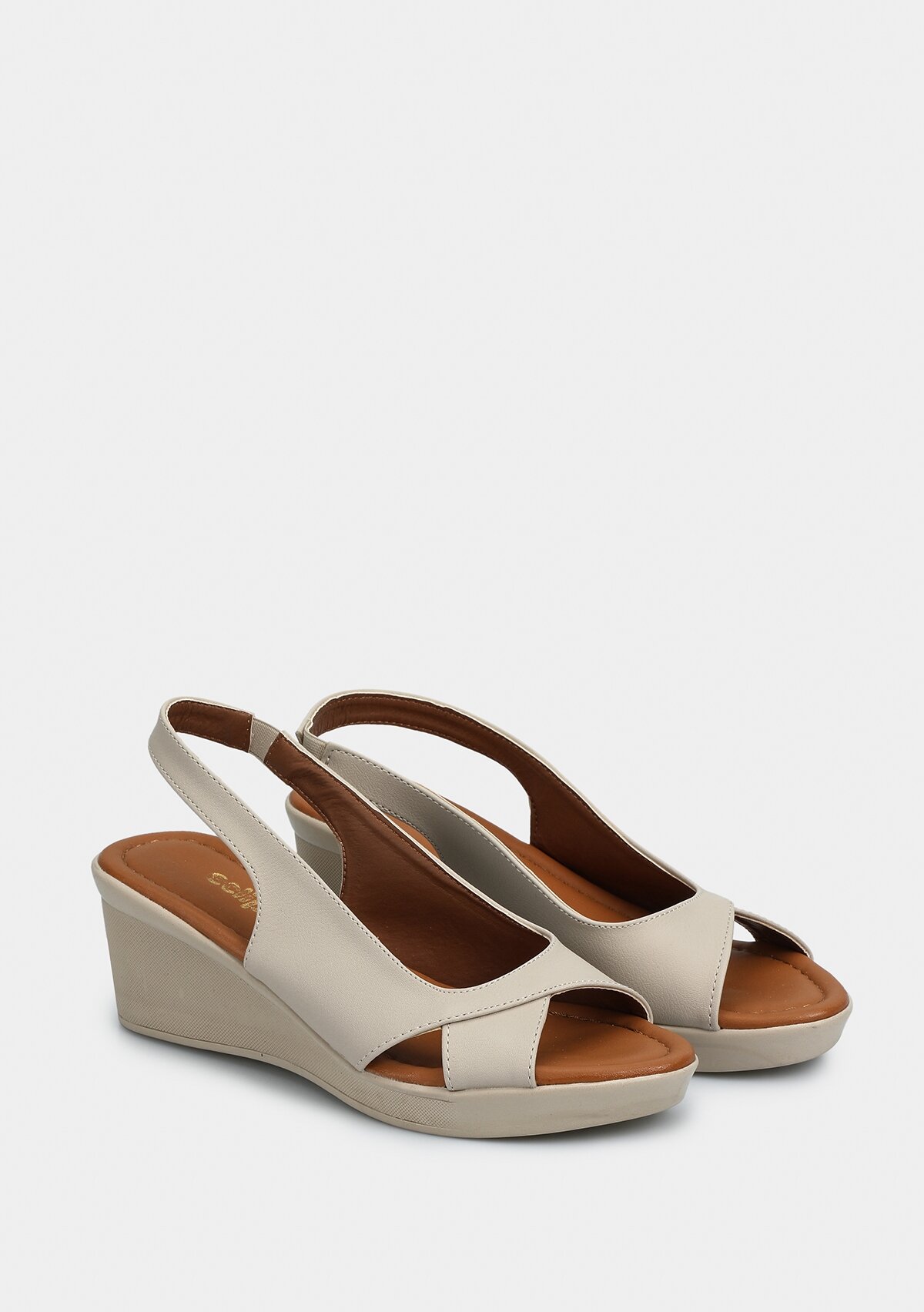 Bej Kadın Konfor Sandalet