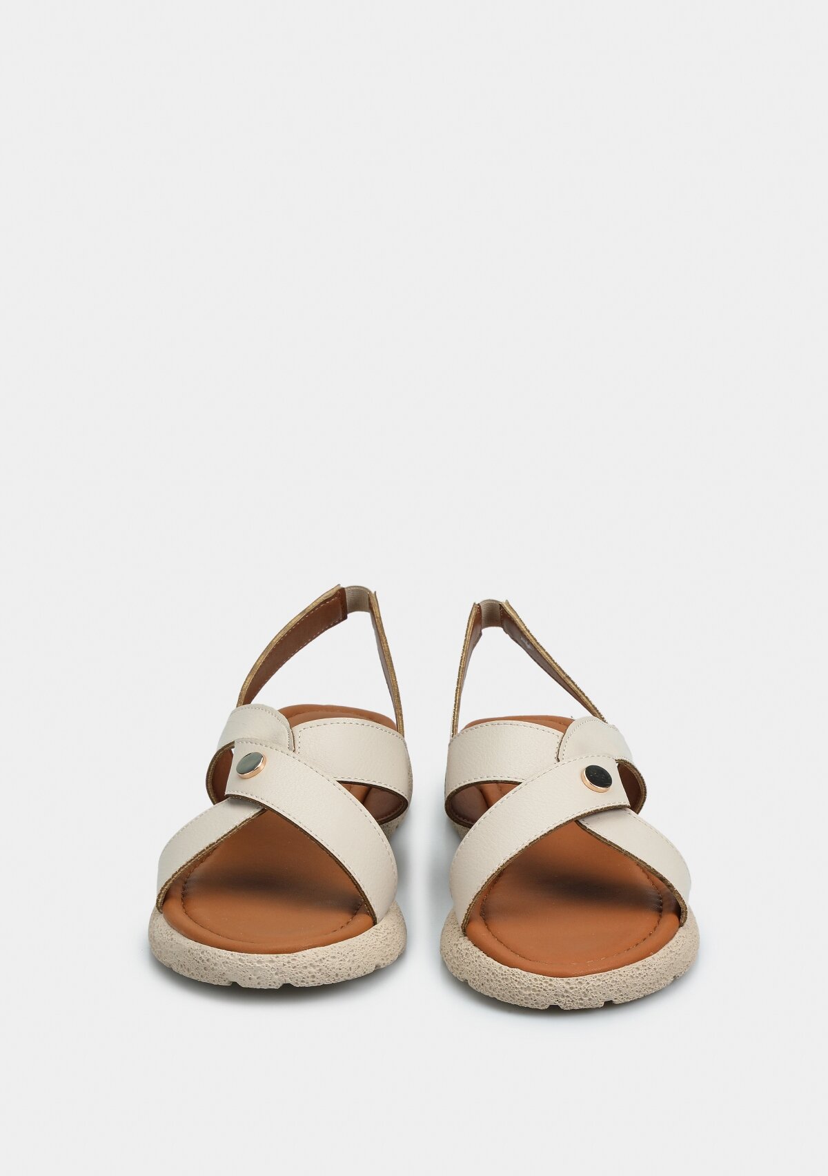 Bej Kadın Düz Sandalet