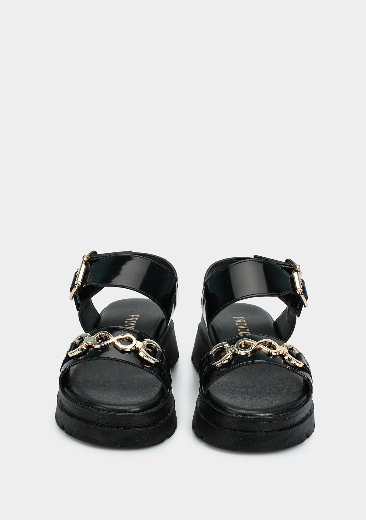 Siyah Kadın Düz Sandalet