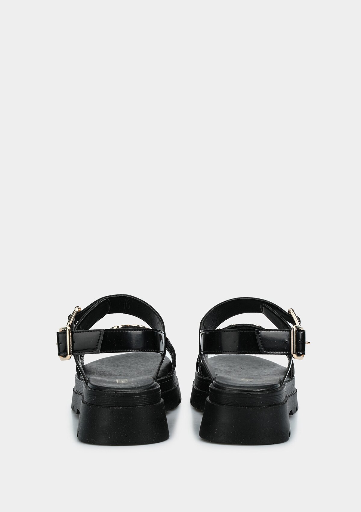 Siyah Kadın Düz Sandalet