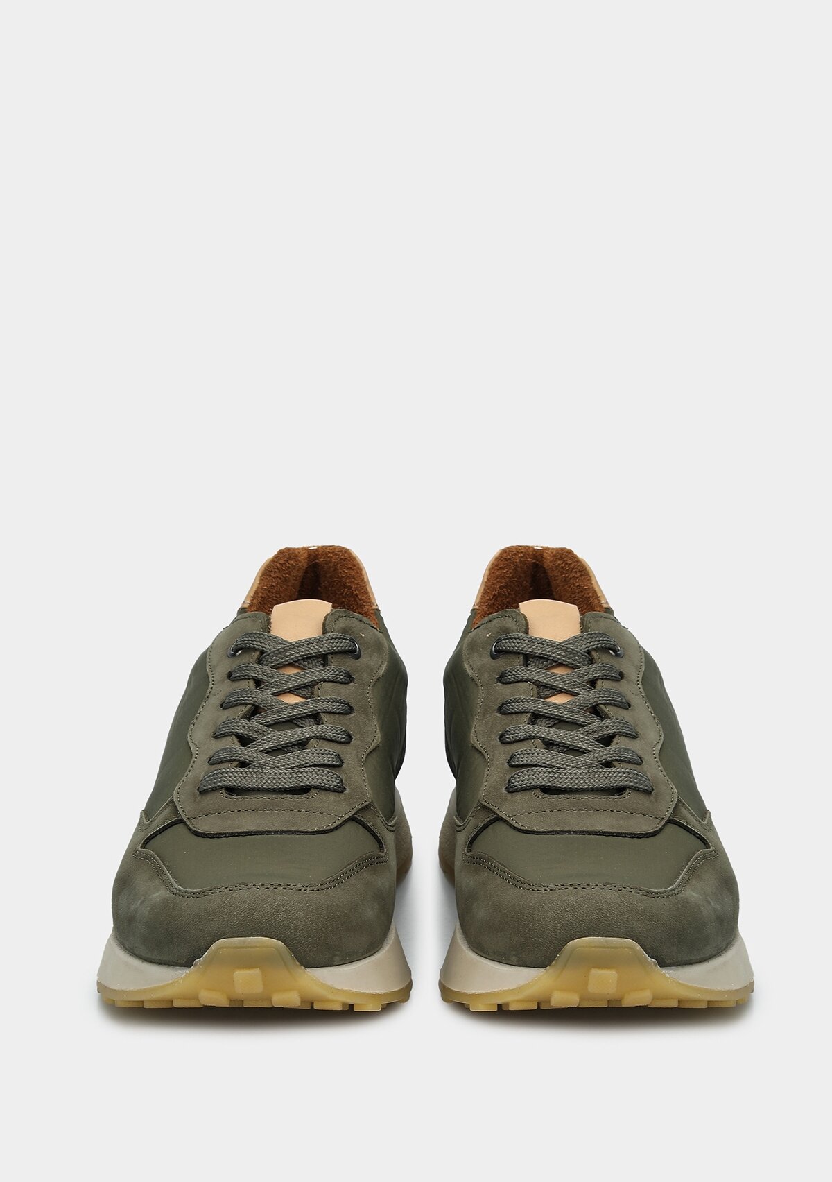 Haki Deri Erkek Sneaker