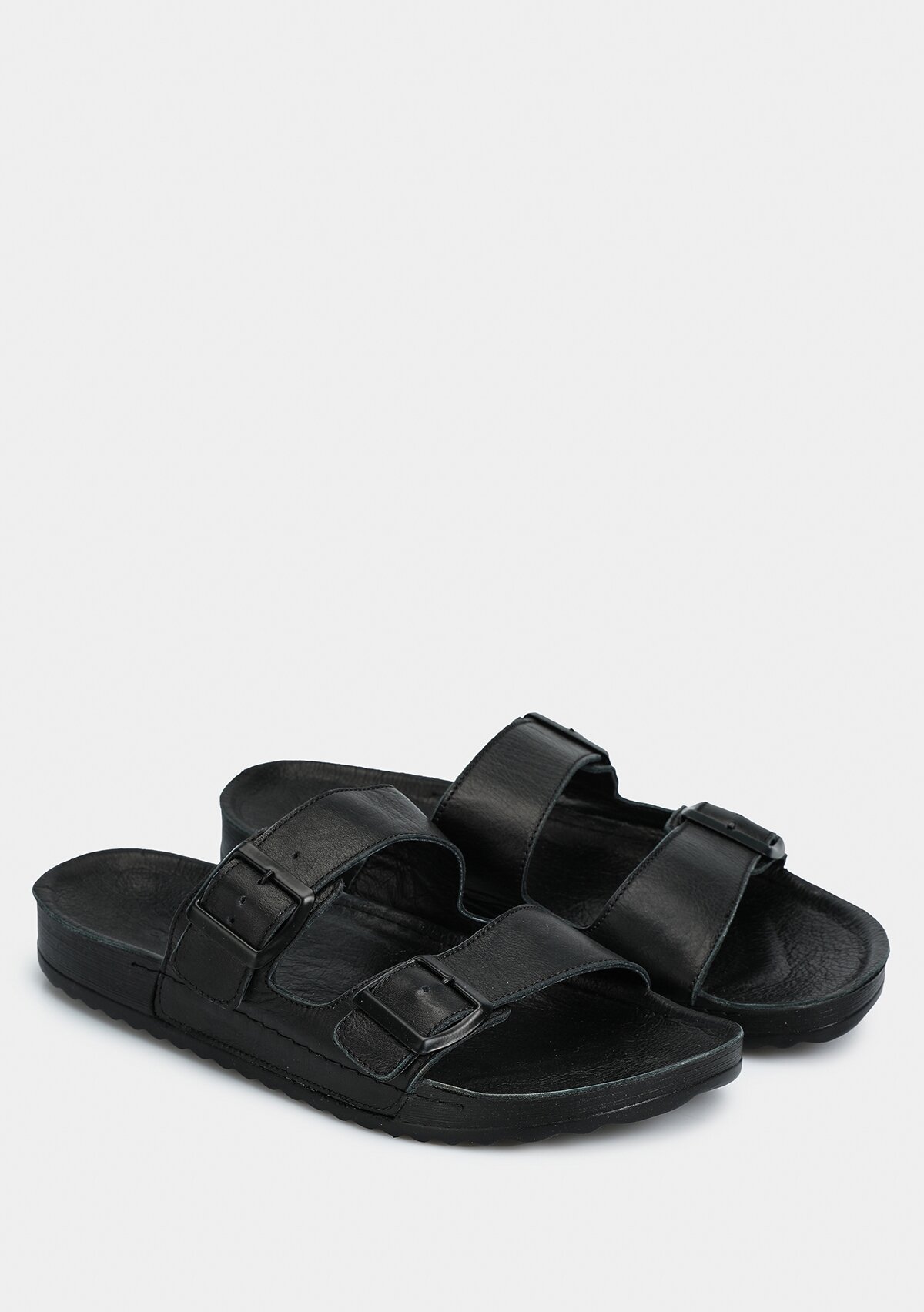 Siyah Deri Erkek Terlik