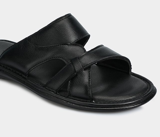 Siyah Deri Erkek Terlik