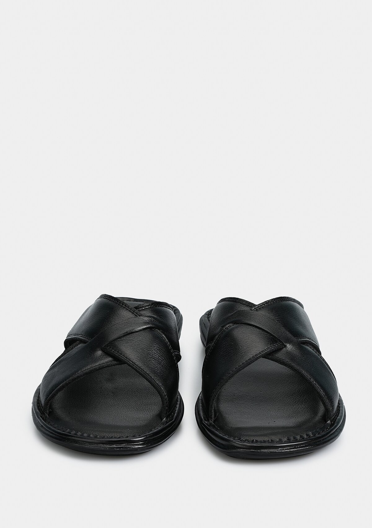 Siyah Deri Erkek Terlik