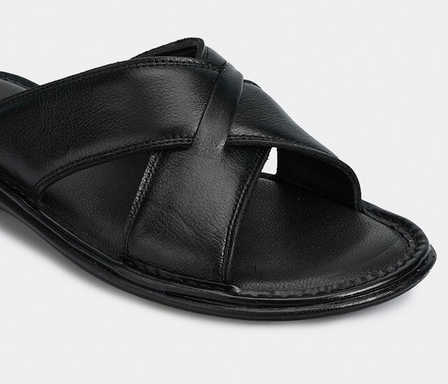 Siyah Deri Erkek Terlik