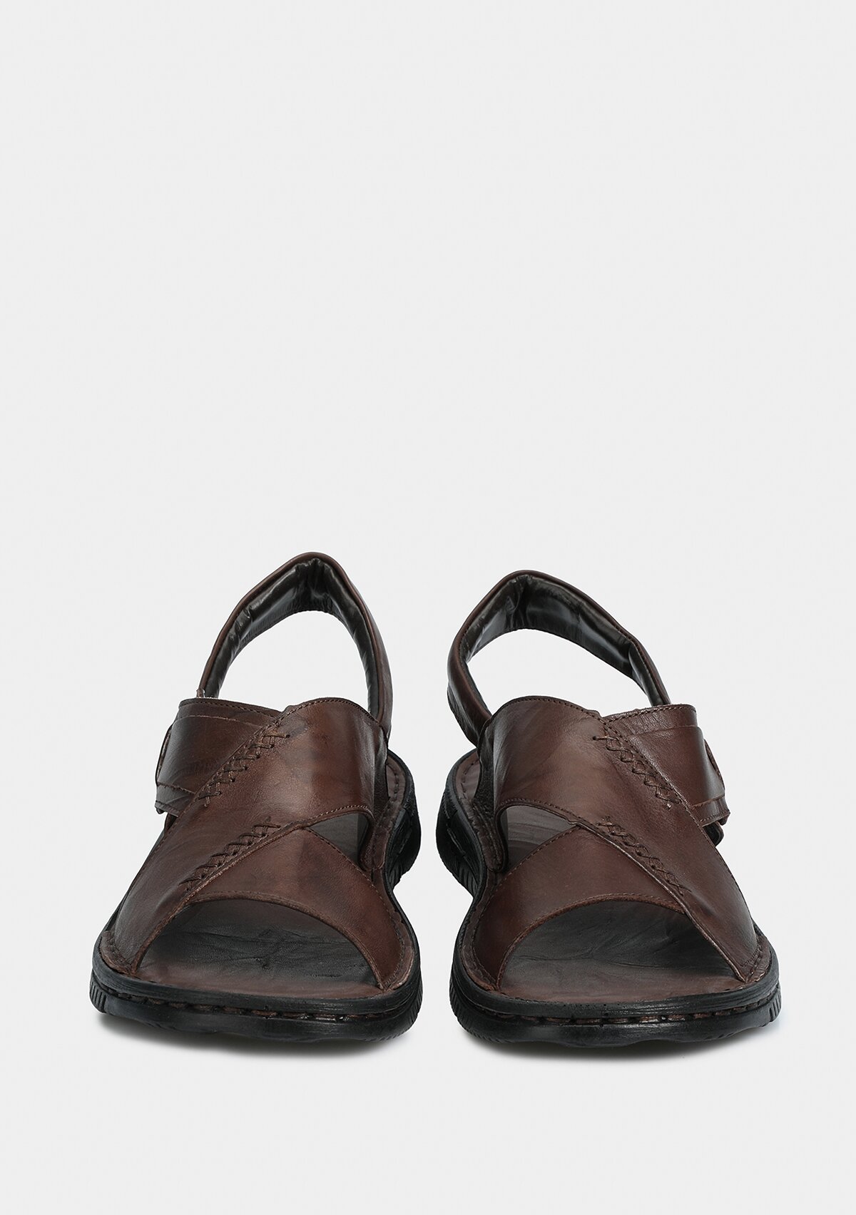 Kahve Deri Erkek Düz Sandalet