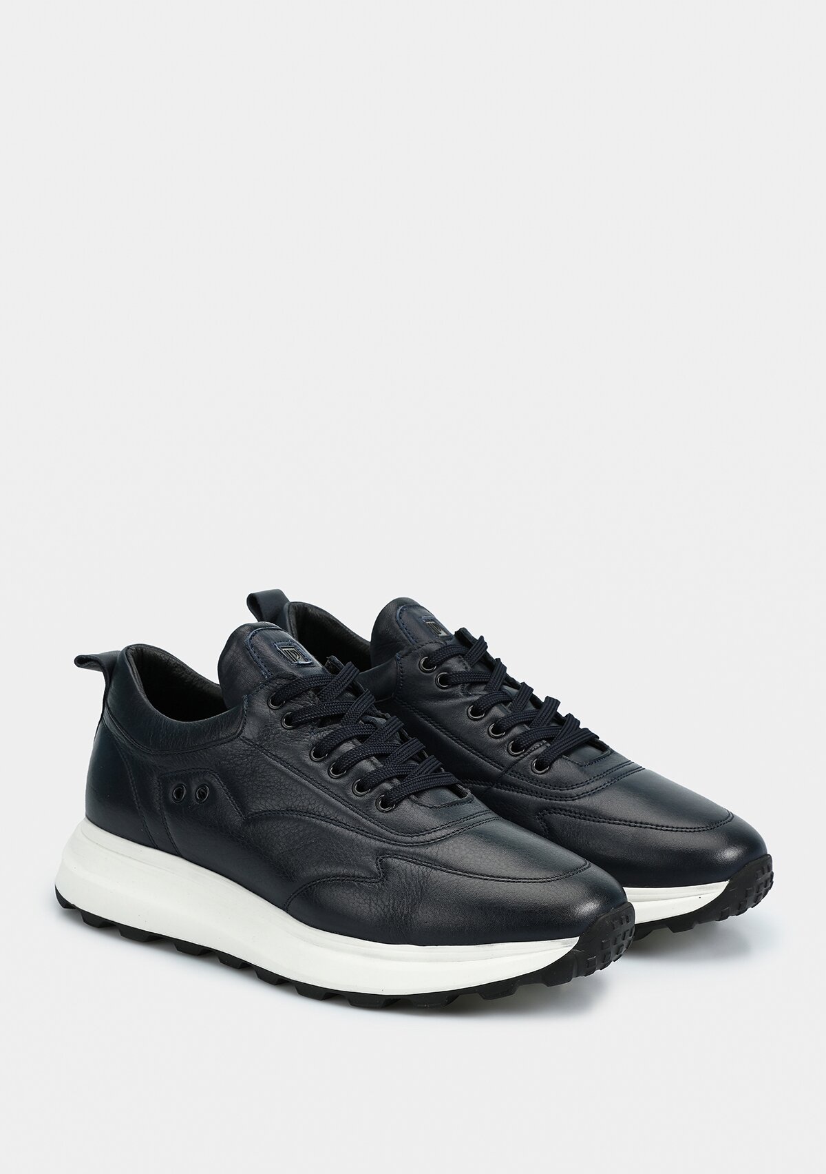 Lacivert Deri Erkek Sneaker