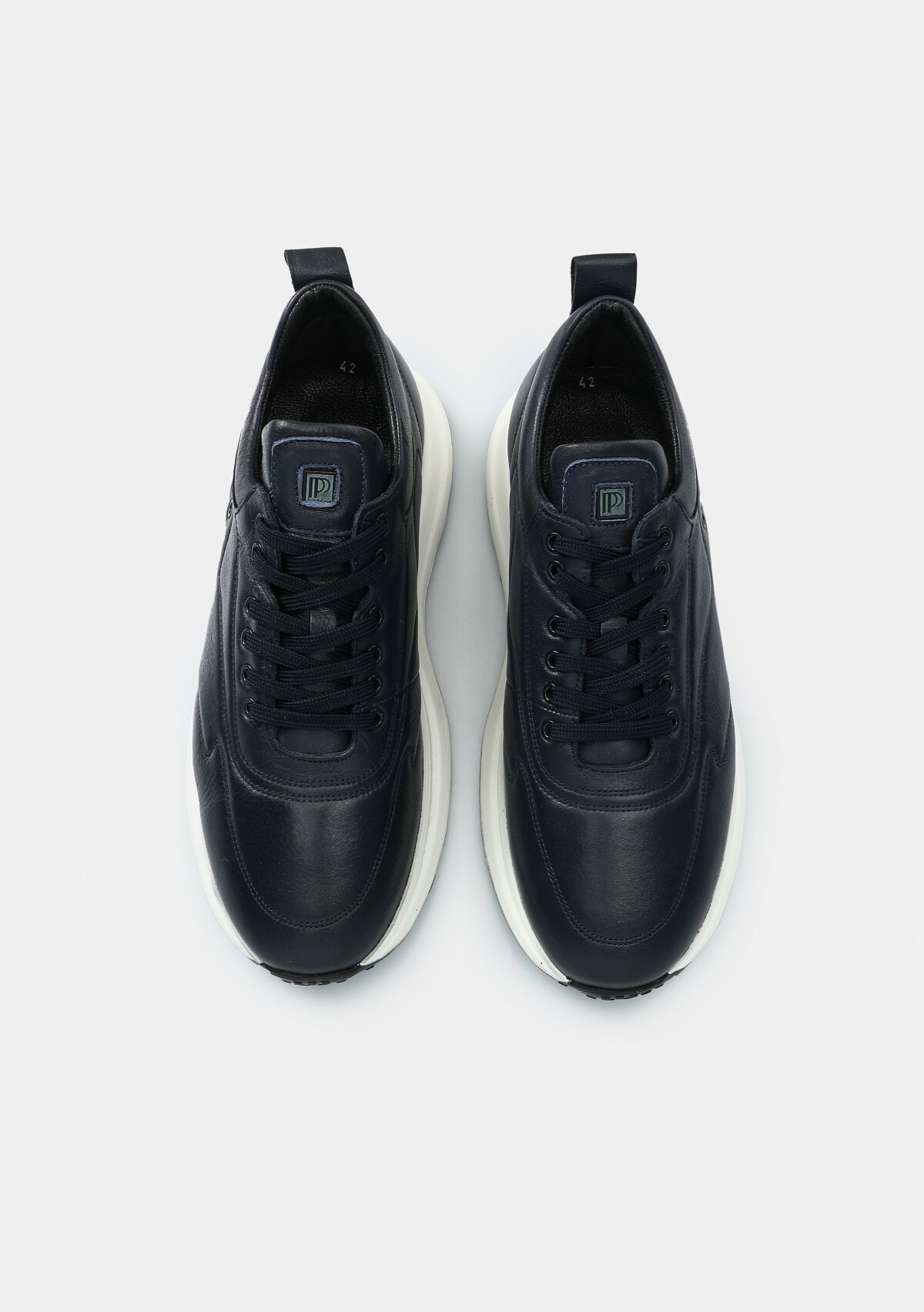 Lacivert Deri Erkek Sneaker