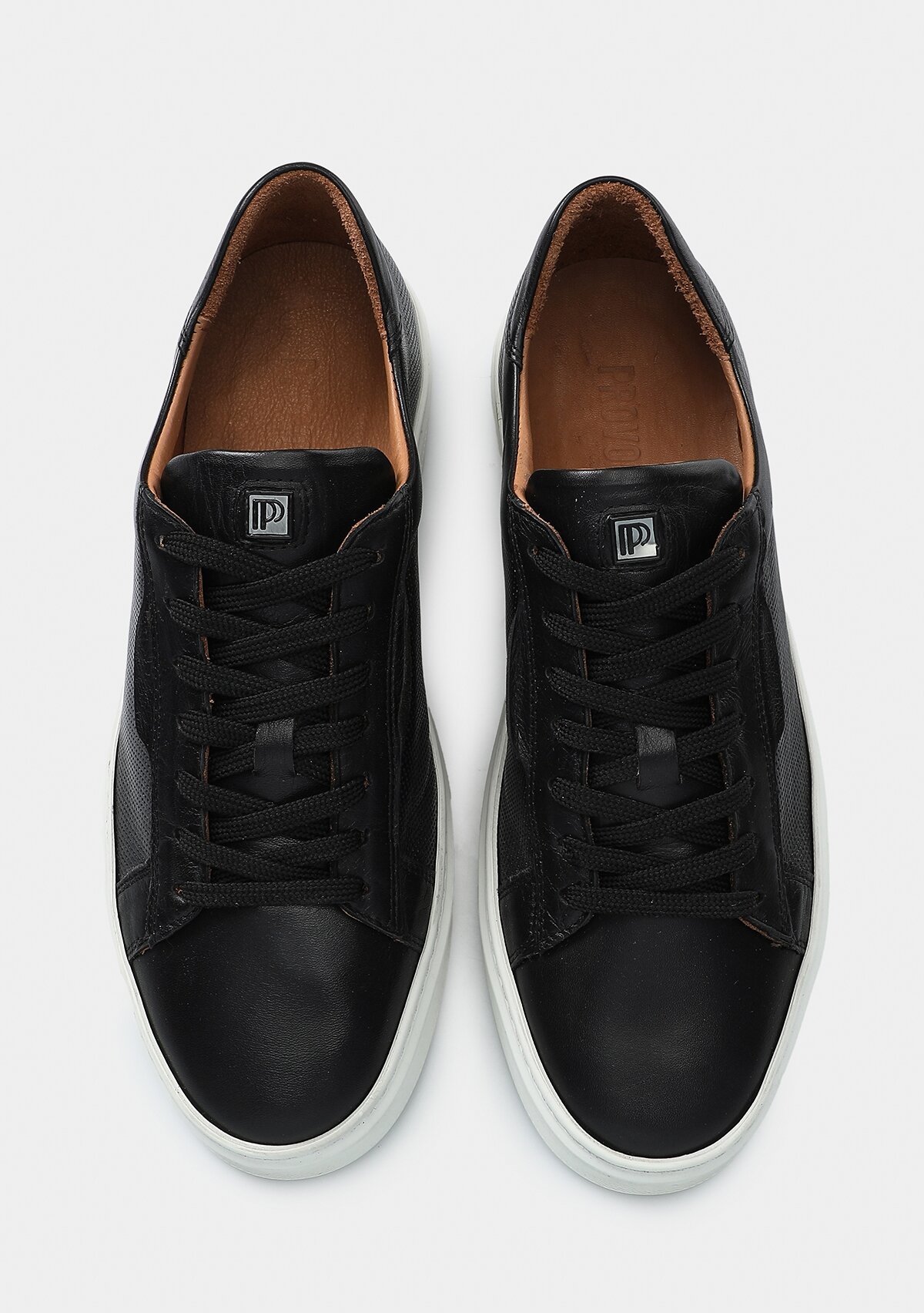 Siyah Deri Erkek Sneaker