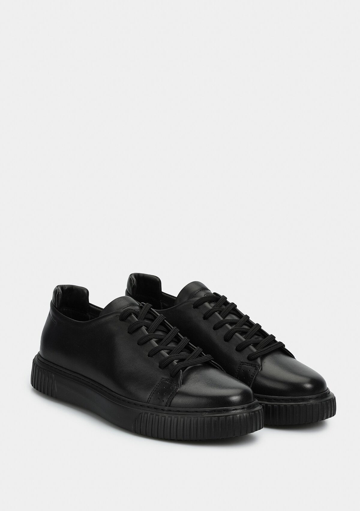 Siyah Deri Erkek Sneaker
