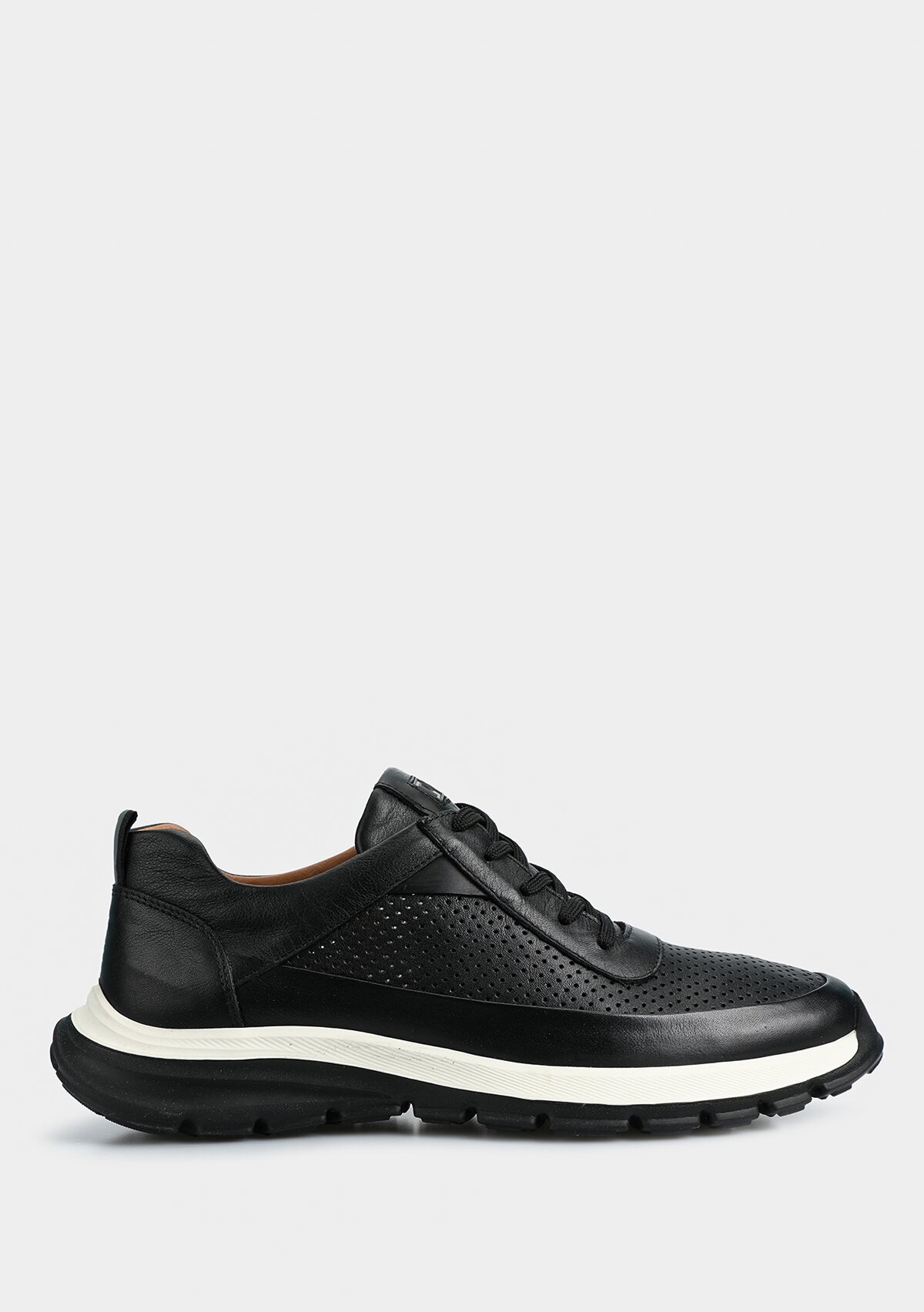 Siyah Deri Erkek Sneaker