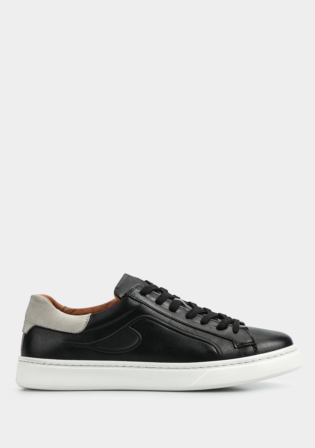 Siyah Deri Erkek Sneaker