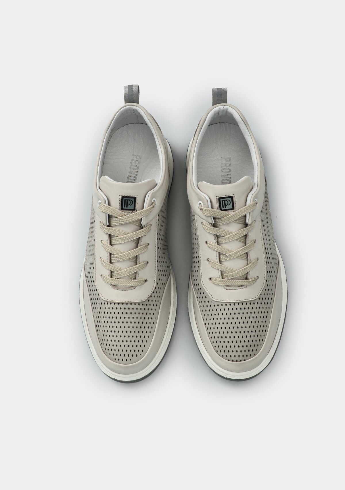 Bej Deri Erkek Sneaker