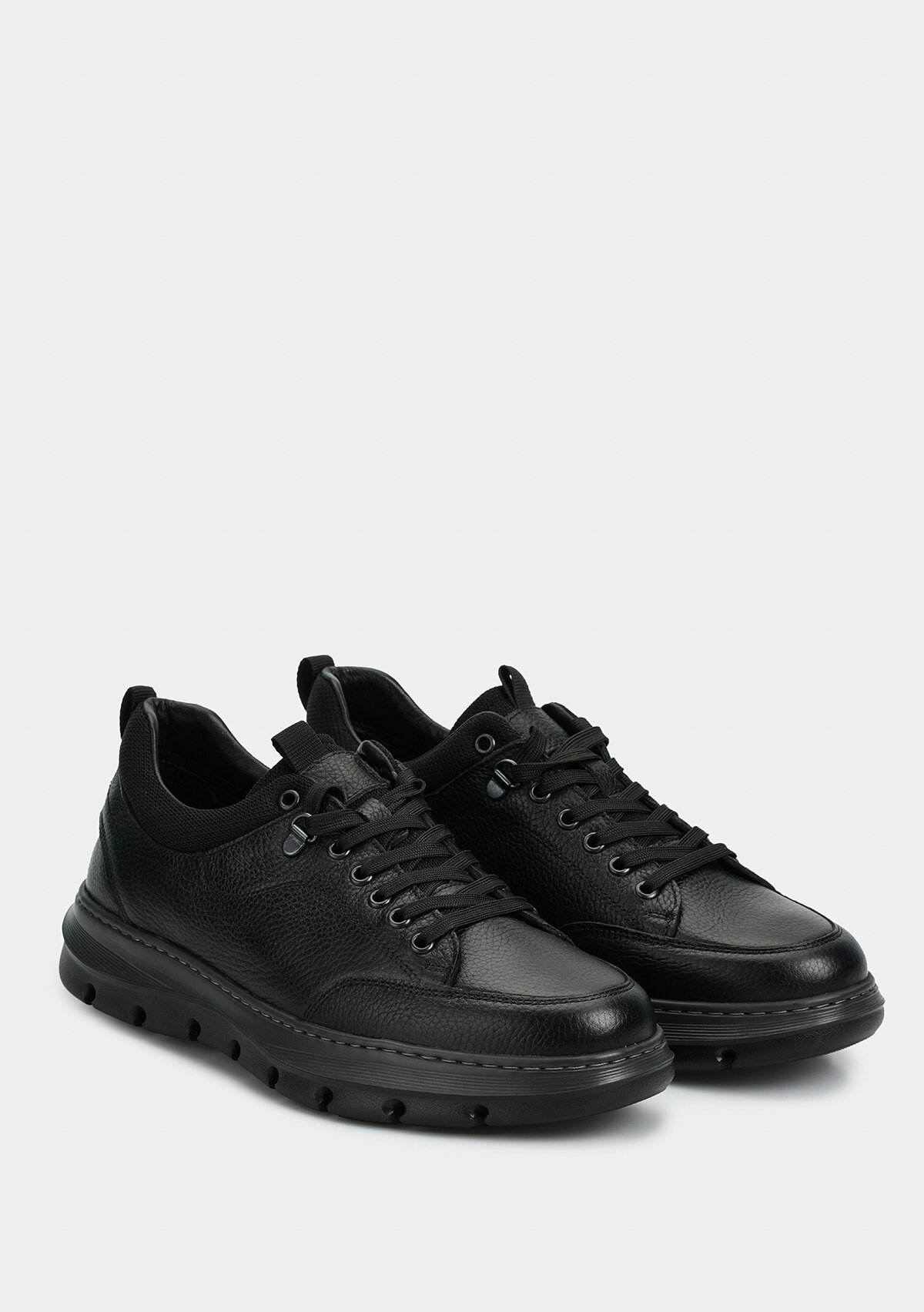 Siyah Deri Erkek Sneaker