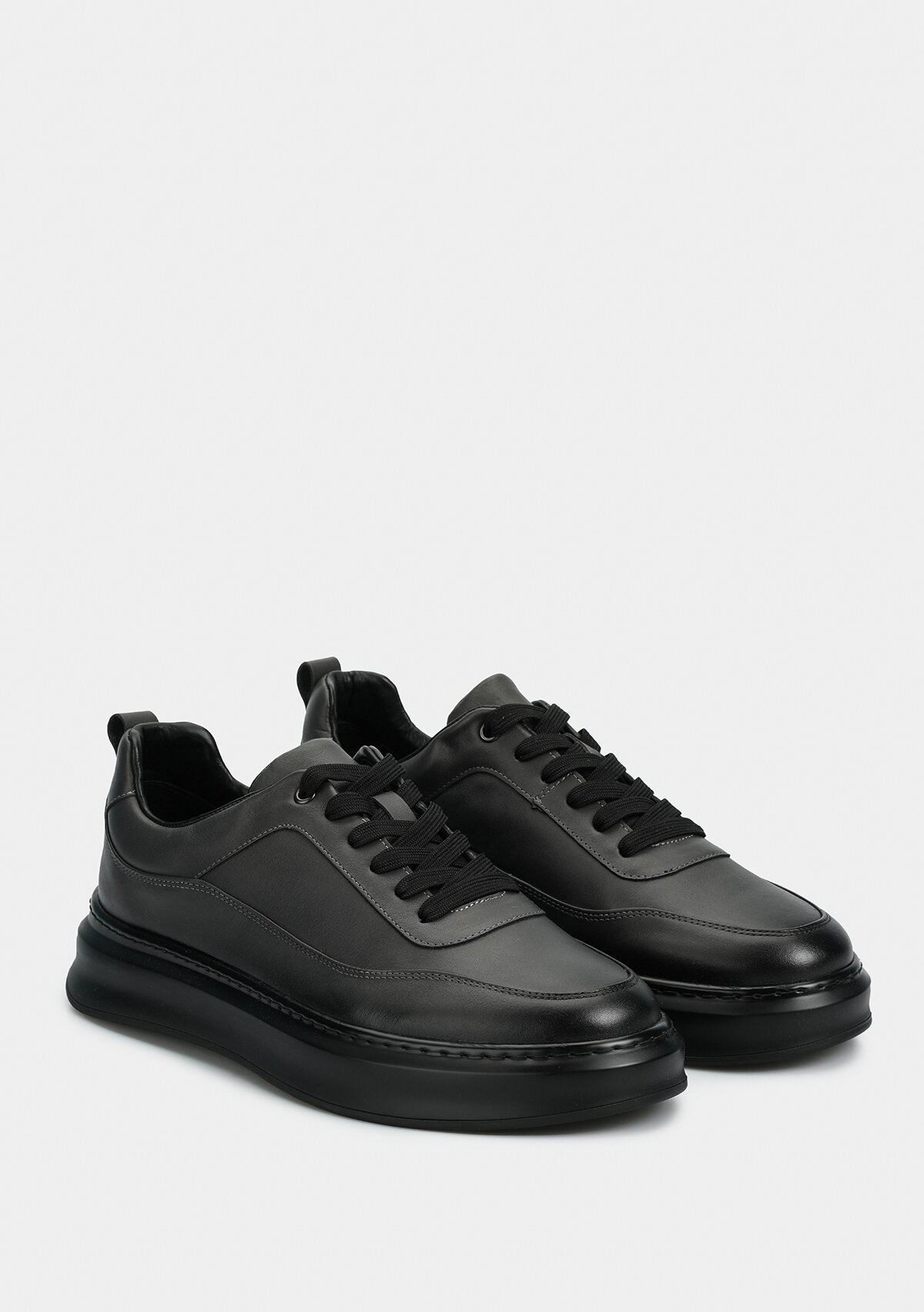 Gri Deri Erkek Sneaker