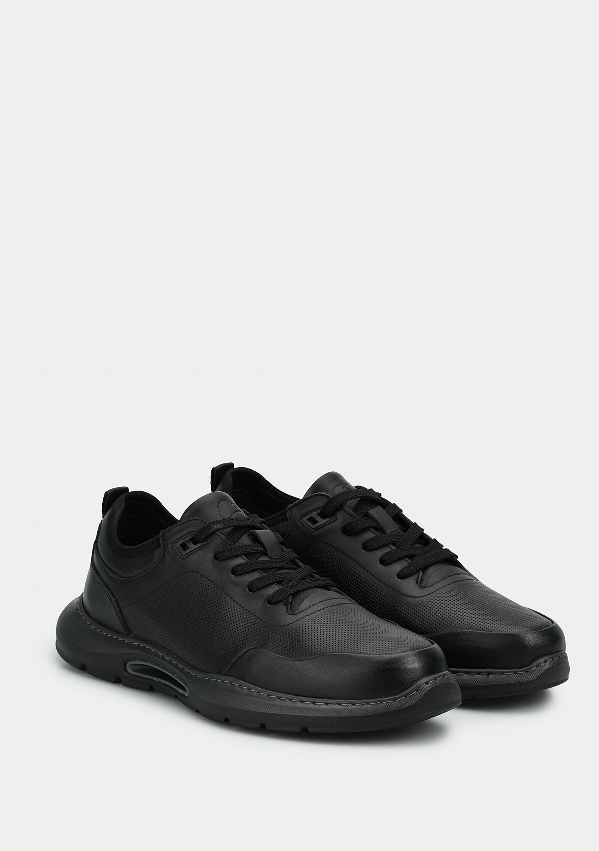 Siyah Deri Erkek Sneaker