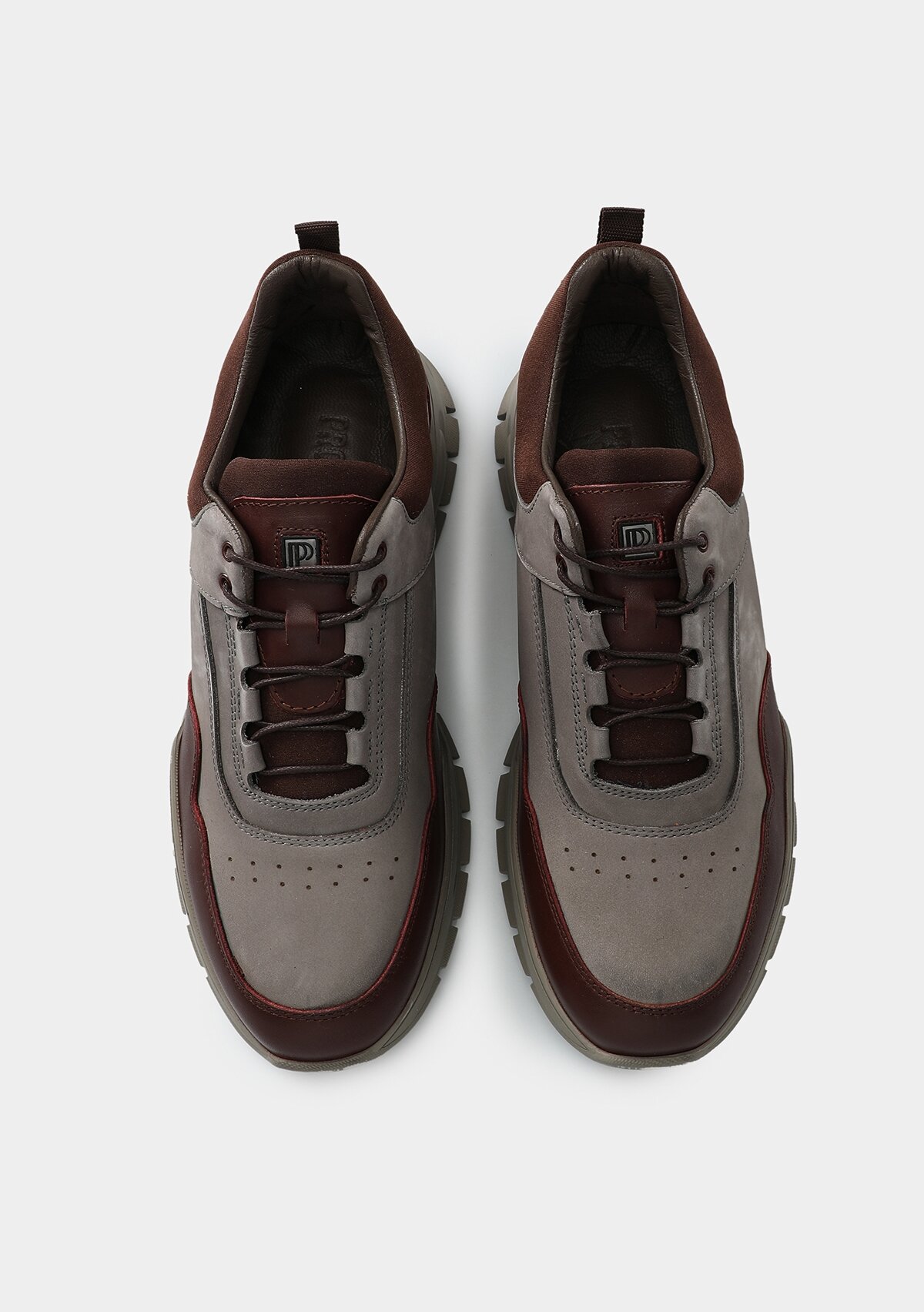 Gri Deri Erkek Sneaker