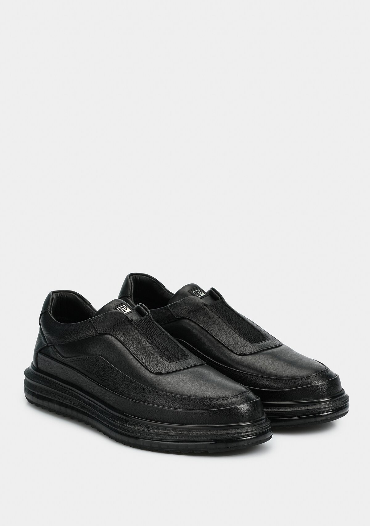 Siyah Deri Erkek Sneaker