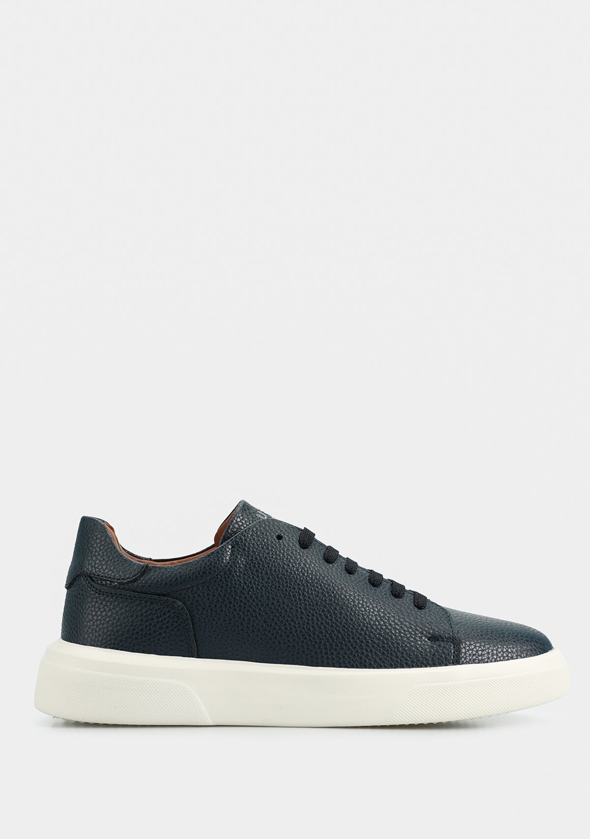 Tommy Lacivert Deri Erkek Sneaker