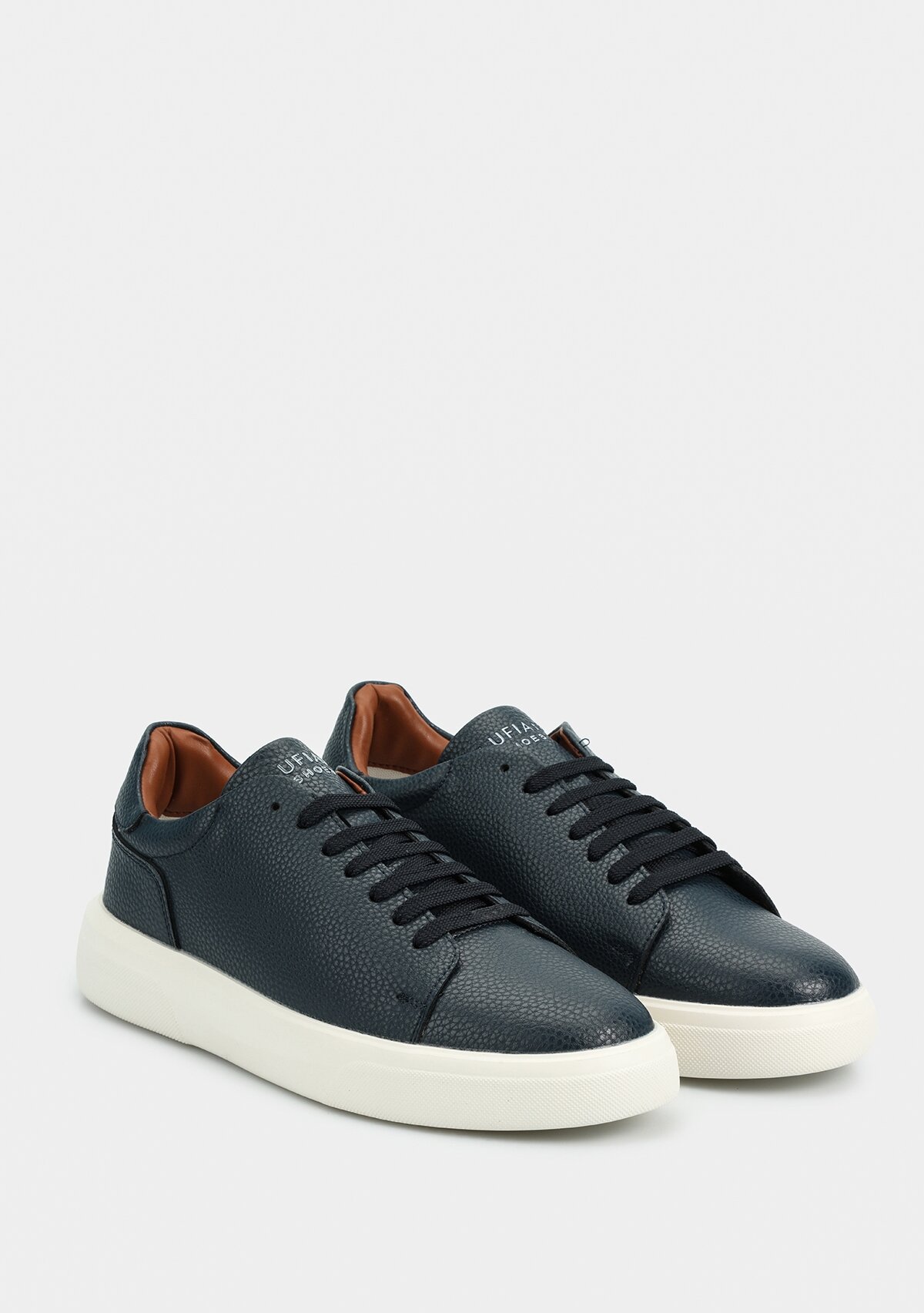 Tommy Lacivert Deri Erkek Sneaker
