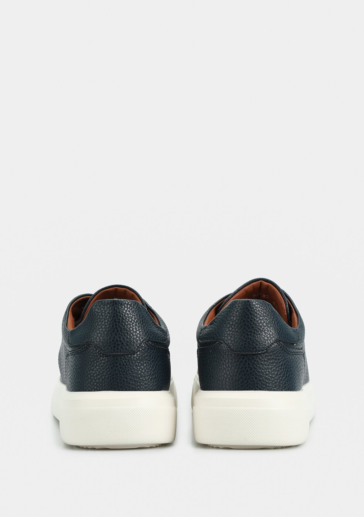 Tommy Lacivert Deri Erkek Sneaker
