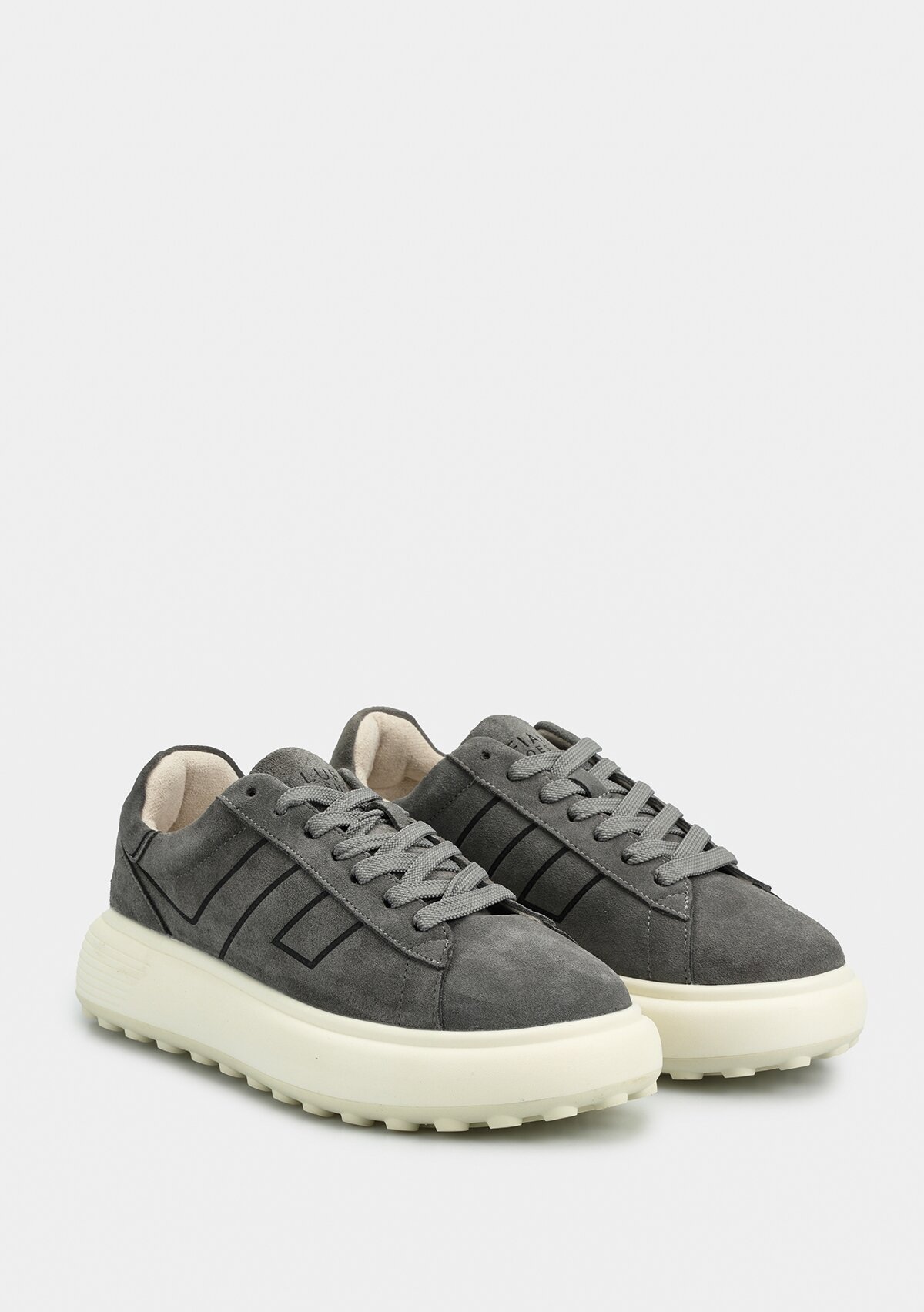 FRANK Gri Deri Erkek Sneaker