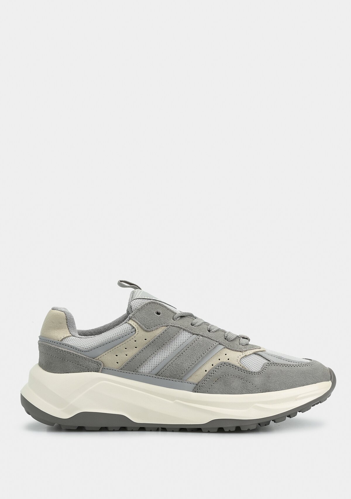 EDUARD Gri Deri Erkek Sneaker