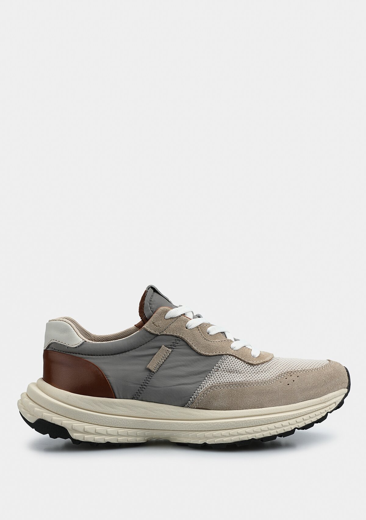 Bej Deri Erkek Sneaker