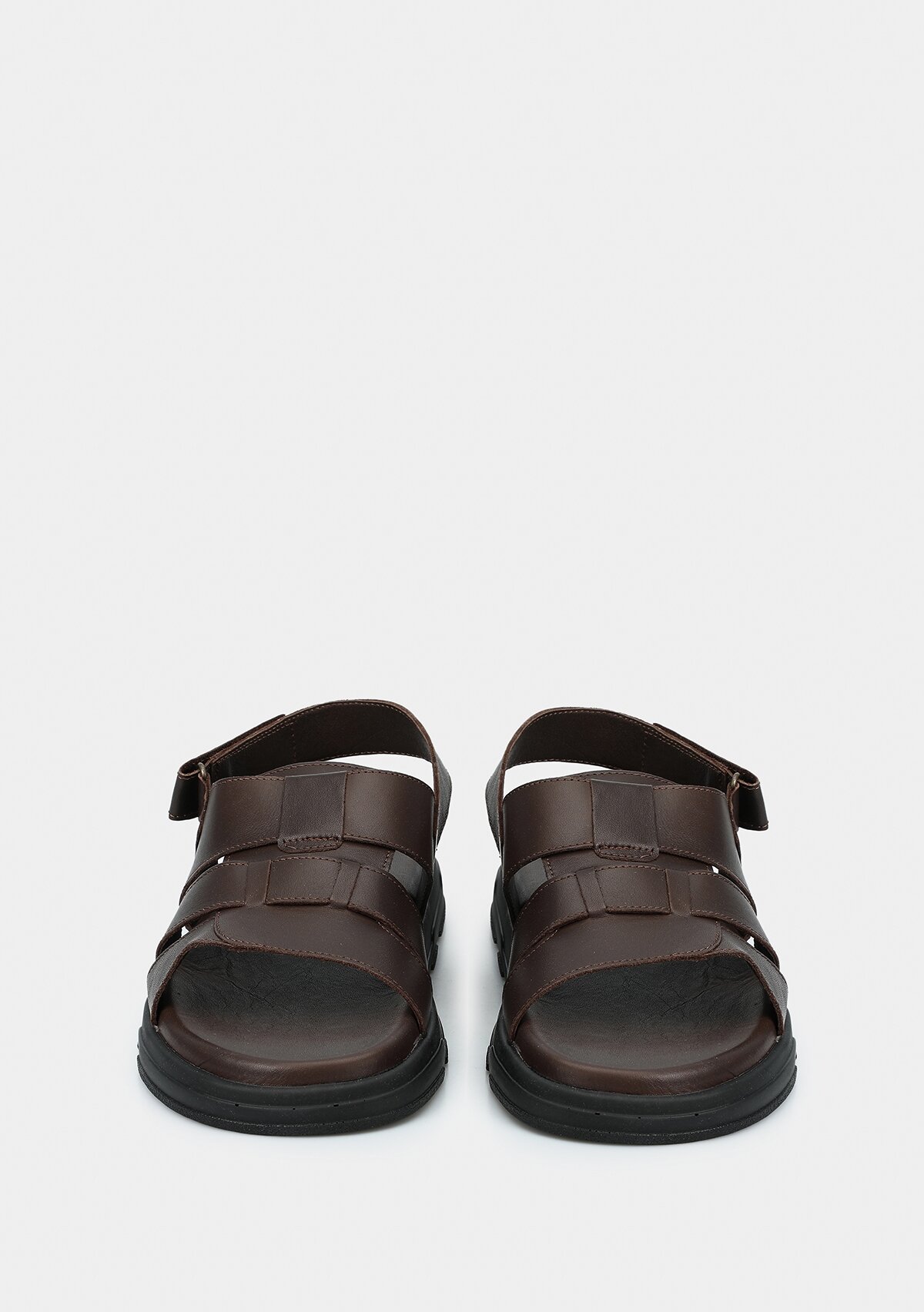 Kahve Deri Erkek Konfor Sandalet