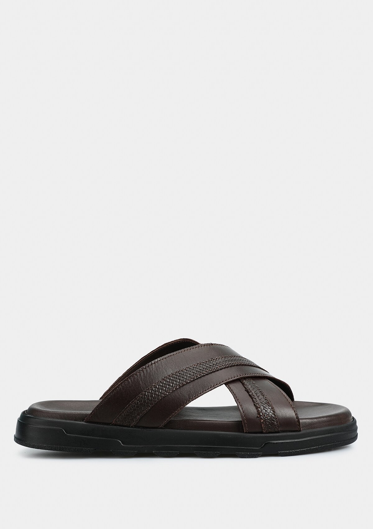 Kahve Deri Erkek Konfor Terlik