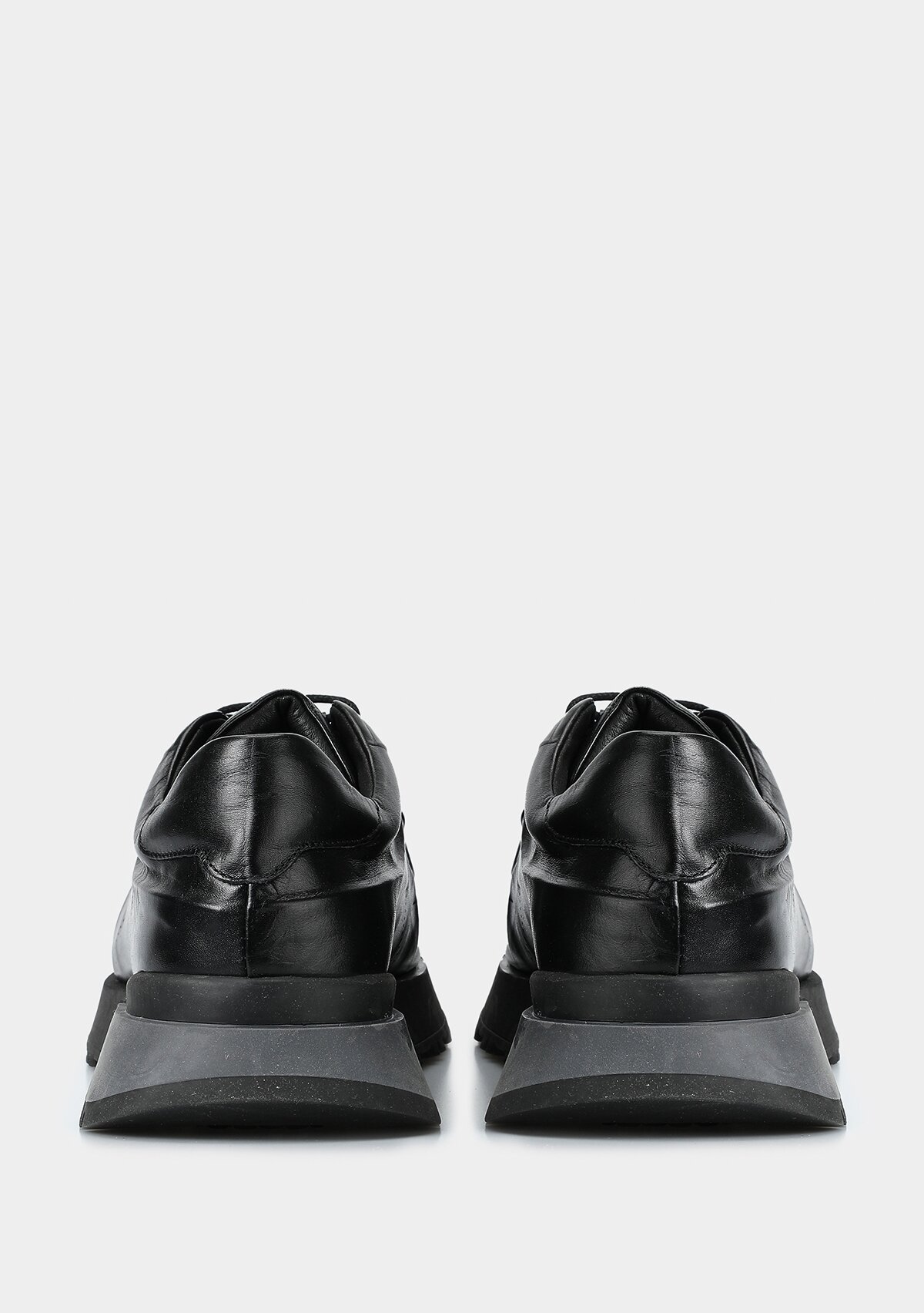 Siyah Deri Erkek Sneaker