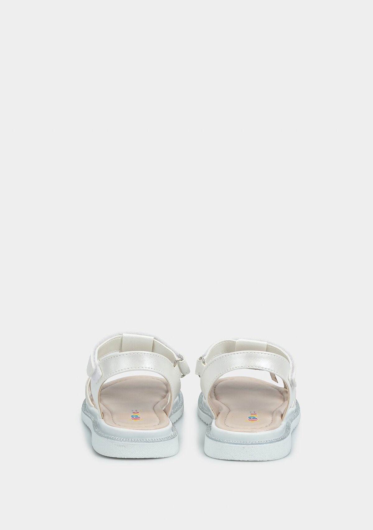 Sedef Beyaz Kız Çocuk Düz Sandalet