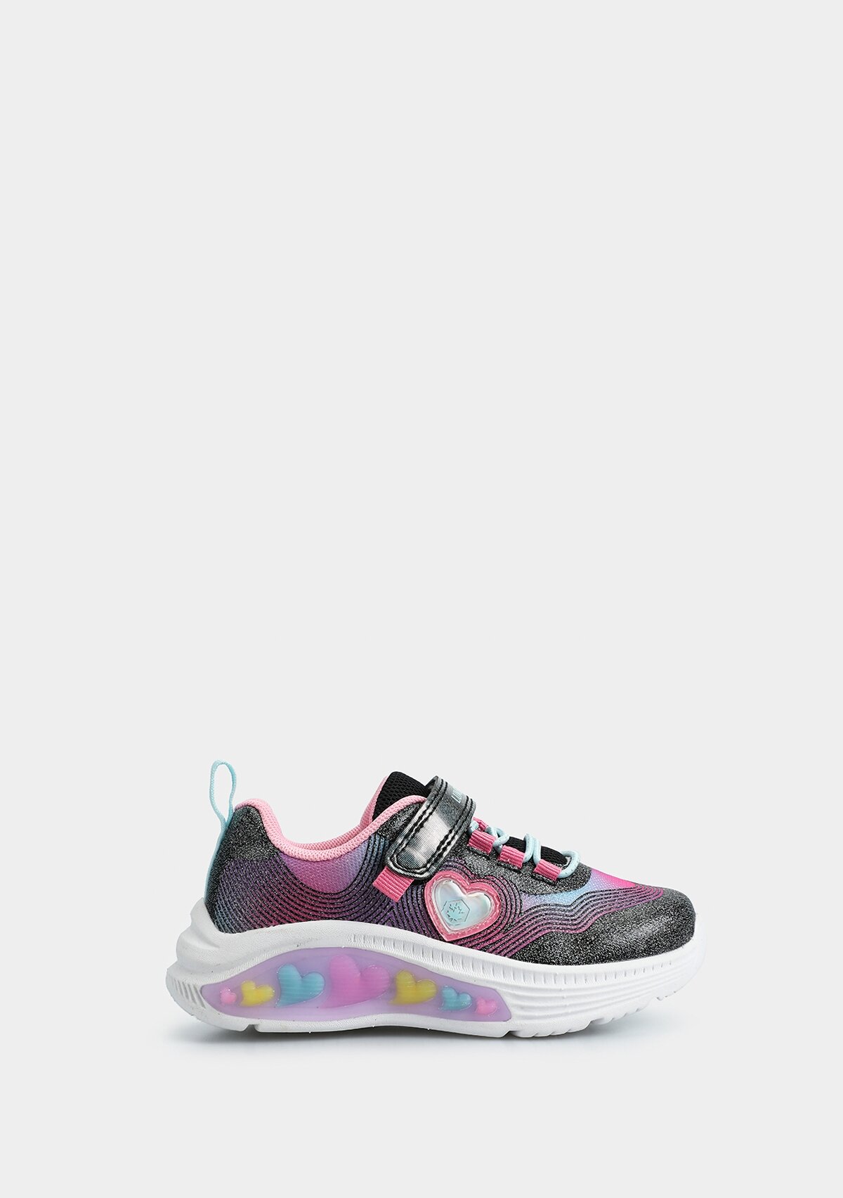 Wavy Siyah Deri Kız Çocuk Sneaker