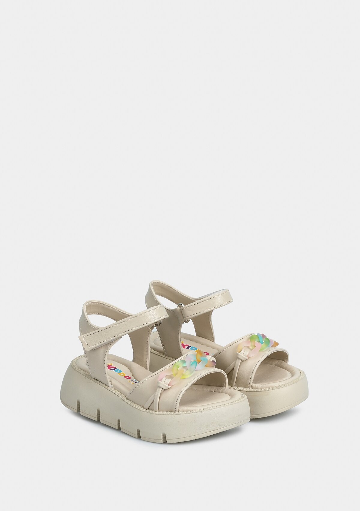 Krem Kız Çocuk Düz Sandalet