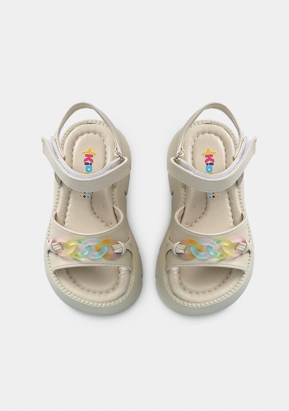 Krem Kız Çocuk Düz Sandalet