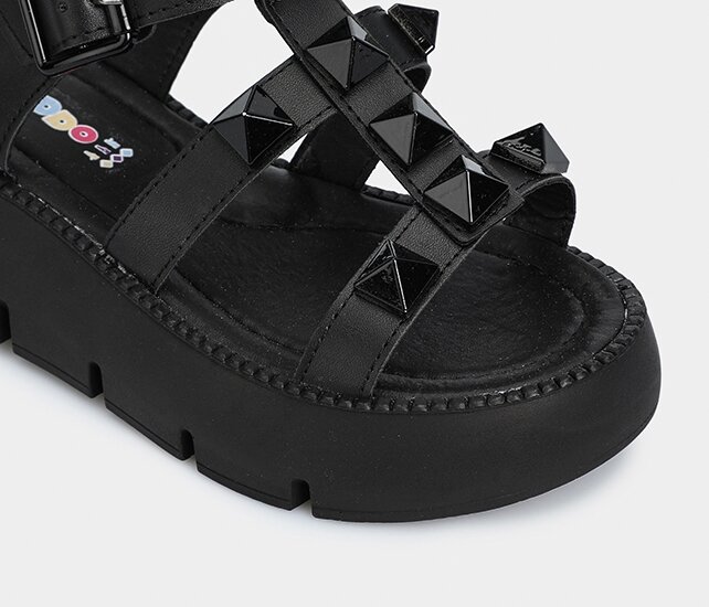 Siyah Kız Çocuk Düz Sandalet