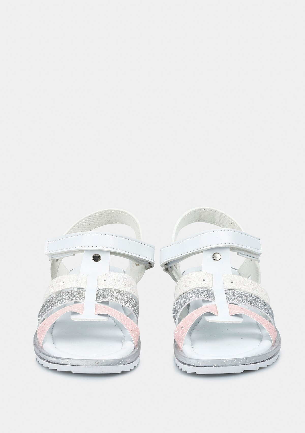 Beyaz Kız Çocuk Düz Sandalet
