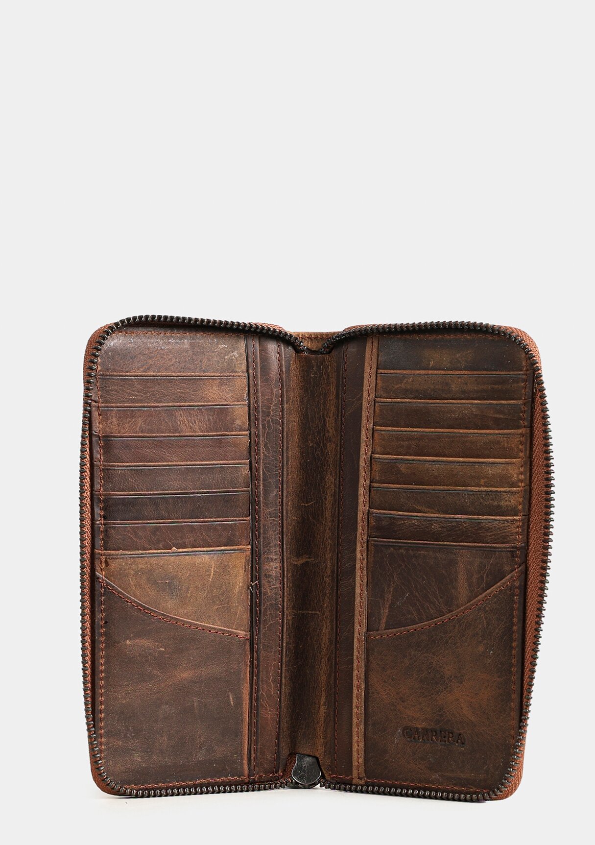 Kum  Carrera CAR006 Kahve Hakiki Deri Cüzdan