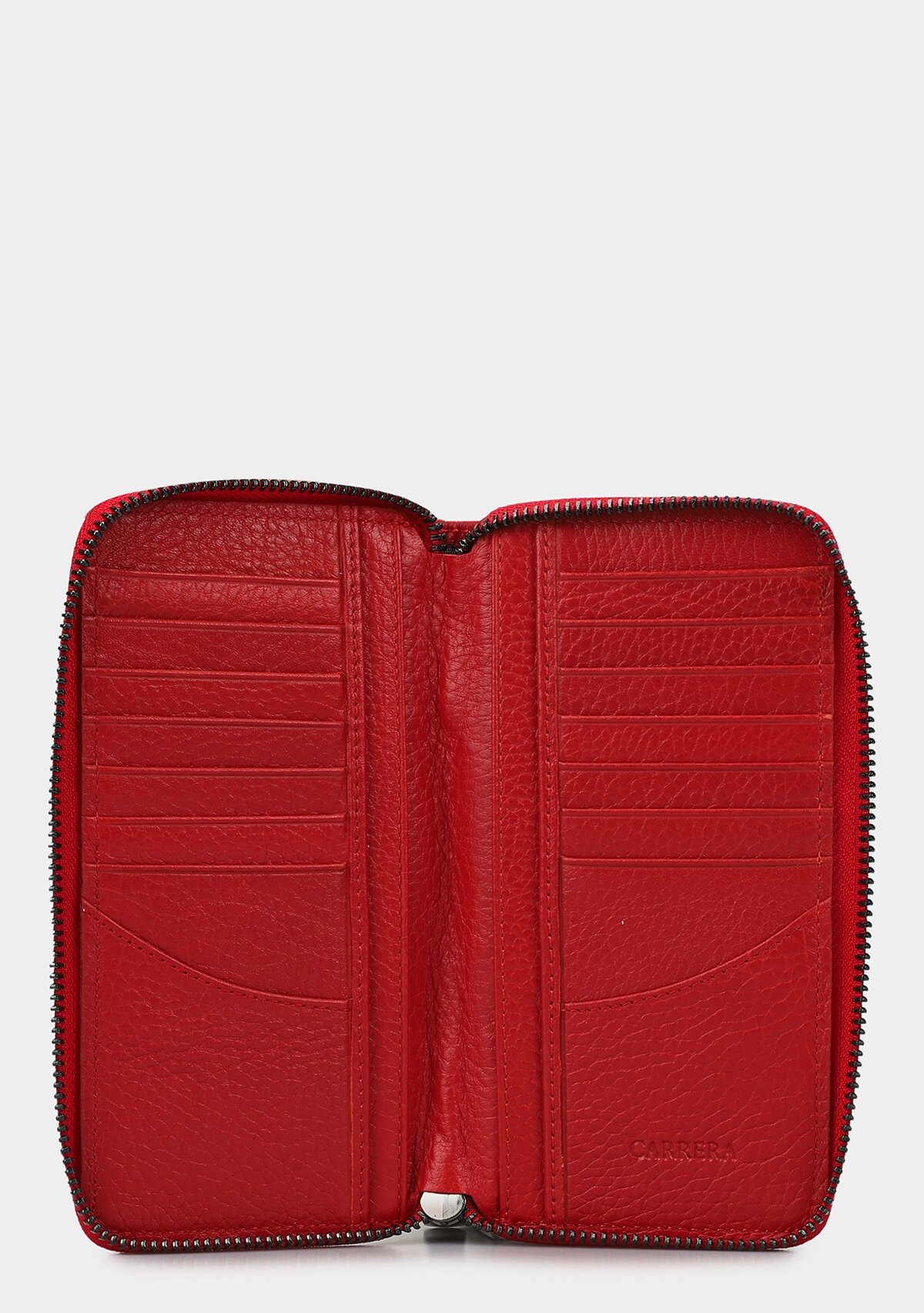 Kırmızı  Carrera CAR006 Kırmızı Hakiki Deri Cüzdan