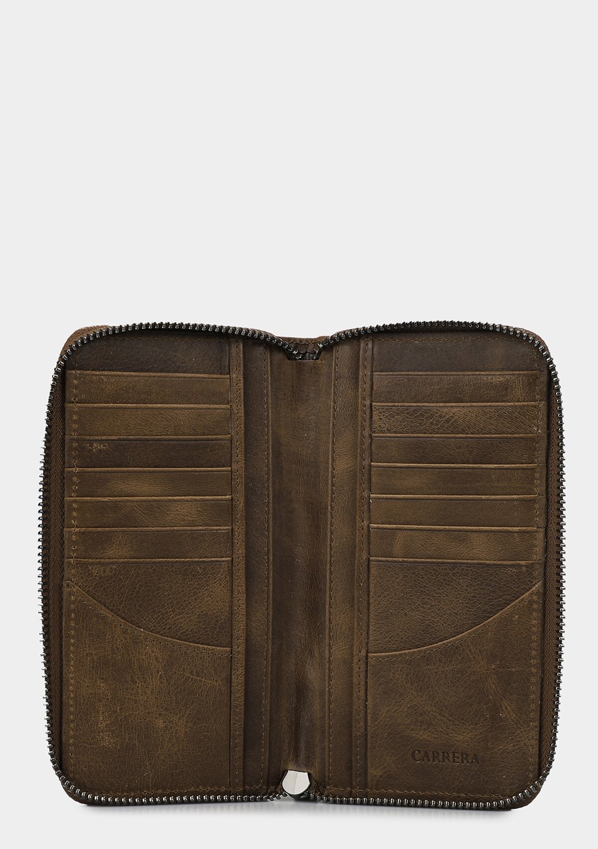 Kahve  Carrera CAR006 Kahve Hakiki Deri Cüzdan